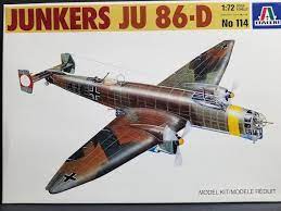 Junkers JU-86-D1 Bomber 1/72 Scale  Plastic Model Kit Italeri 114