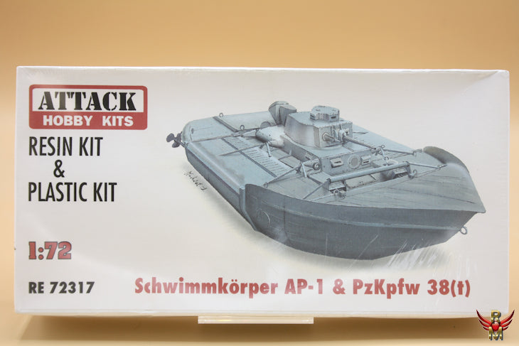 Schwimmkorper AP-1 w/ Pzkpfw 38t 1/72 Scale Resin Armoured Vehicle Model Kit Attack Hobby 72317