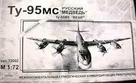 Tupolev TU95 MS "Bear H"  Bomber 1/72 Scale Plastic Model Kit Amodel 72002