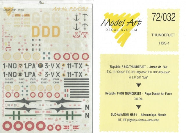 Model Art Decal System Decal Sheet 1/72 Scale Model Art Decal 72032