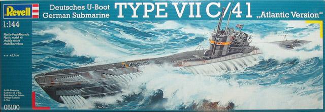 Type VllC/41 German U-Boat 1/144 Scale Plastic Model Kit Revell 05100