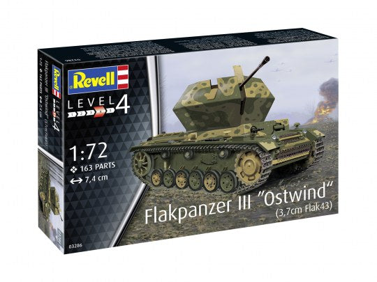 Pzkpw lll Flakpanzer "Ostwind" Armoured Vehicle  1/72 Scale Plastic Model Kit Reell 03286