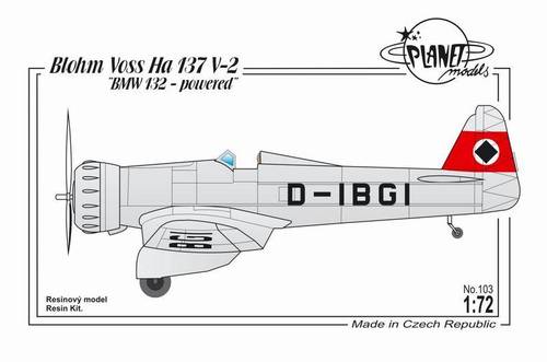 Blohm & Voss Ha 137 V-2 Dive Bomber 1/72 Scale Resin Model Kit  Planet Models 103