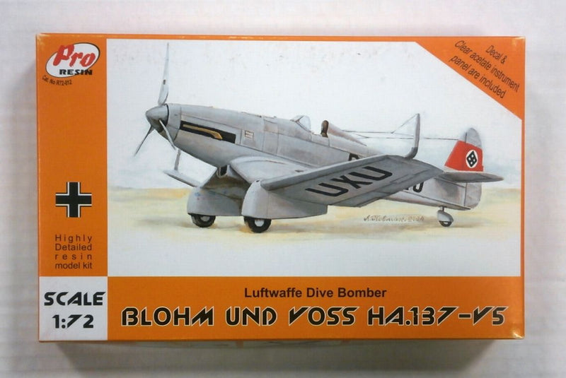 Blohm & Voss Ha 137 V-5 Dive Bomber 1/72 Scale Resin Model Kit  Pro Resins 72012