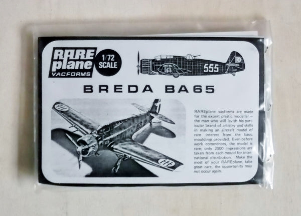 Breda Ba-65 Bomber 1/72 Scale  Plastic Vacuform  Model Kit Rareplanes