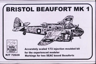 Bristol Beaufort Mk l Bomber 1/72 Scale Plastic Model Kit High Planes Model 72028