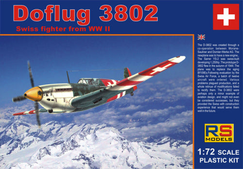 Doflug D3802 Fighter 1/72 Scale Plastic Model Kit RS Models 92088