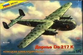 Dornier Do 217 K Bomber 1/72 Scale Plastic Model Kit Zveda 7238