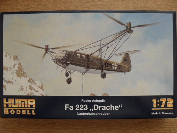 Focke Achgelis Fa 223 Drache Helicopter 1/72 Scale Plastic Model Kit Huma Model 5000