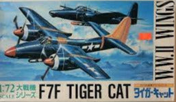 Grumman F7F Tigercat 1/72 Scale Plastic Model Kit Aoshima 501