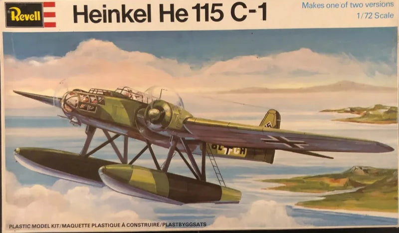 Heinkel HE-115 C-1 Flaotplane 1/72 Scale Plastic Model Kit Revell H-241