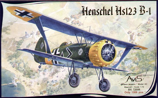 Henschel HS-123 B-1  1/72 Scale Plastic Model Kit Avis RX72006