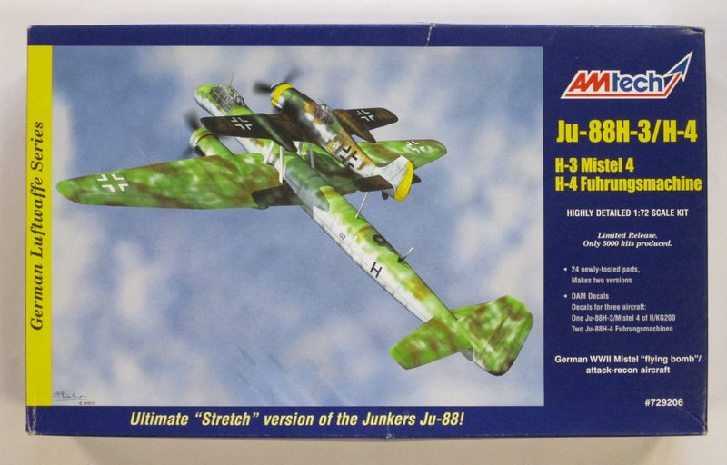 Junkers JU-88H-3/H-4 Bomber 1/72 Scale Plastic Model Kit AMTech729206