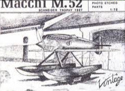 Macchi M 52 Seaplane 1/72 Scale Resin Model Kit Vintage Resin 72-002