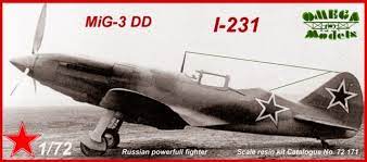 Mikoyan-Gurevich MiG-3 DD  Fighter 1/72 Scale Resin Model Kit Omega Models 72171