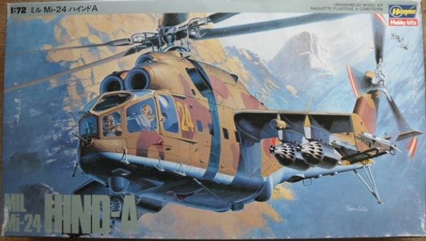 Mil MI-24A  Hind Helicopter 1/72 Scale Plastic Model Kit Hasegawa K-19