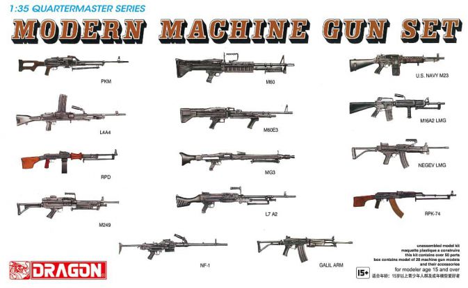 Modern Machine Gun Set 1/35 Scale Plastic Model Kit Dragon 3806