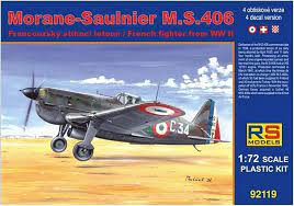 Morane Saulnier MS-406 Fighter 1/72 Scale Plastic Model Kit RS Models 92119