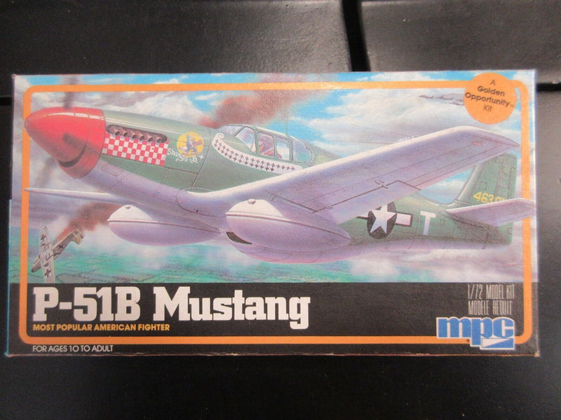 North American P-51B Mustang 1/72 Scale Plastic Model Kit MPC 1-4008