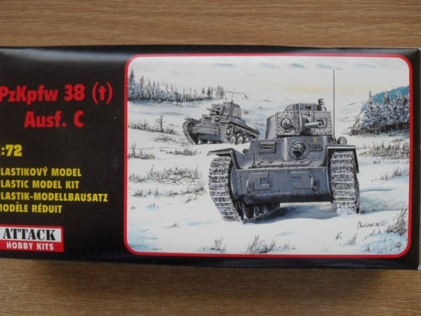 Panzer Jag 38t Ausf C 1/72 Scale Plastic Armoured Vehicle Model Kit Attack Hobby 72804