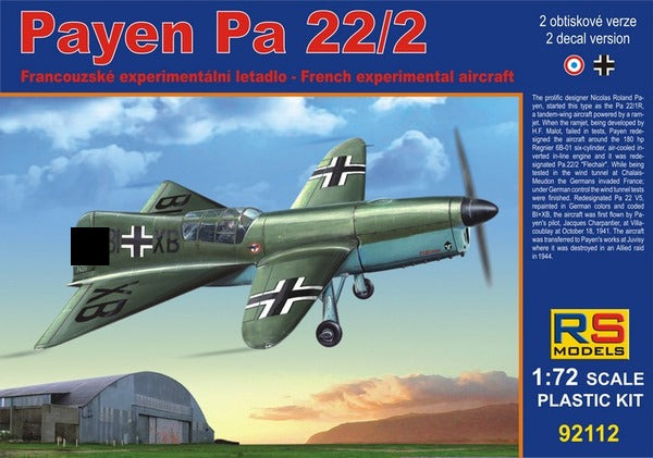 Payen Pa 22/2 Prototype 1/72 Scale Plastic Model Kit RS Models 92112