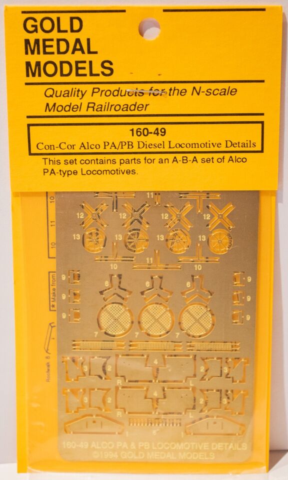 Photo Etch Set Con-Cor Alco PA/PH Locomotive  Gold Medal Models 160-49