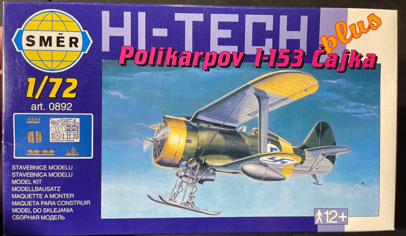 Polikarpov I-153 Chaika Fighter 1/72 Scale Plastic Model Kit Smer 0892