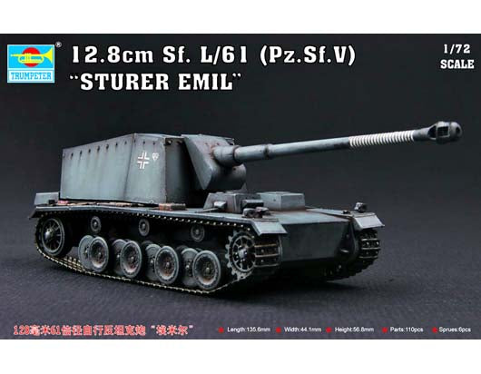 Pz.Sf. V Sturer Emil 1/72 Scale Plastic Armoured Vehicle Model Kit Trumpeter 07210