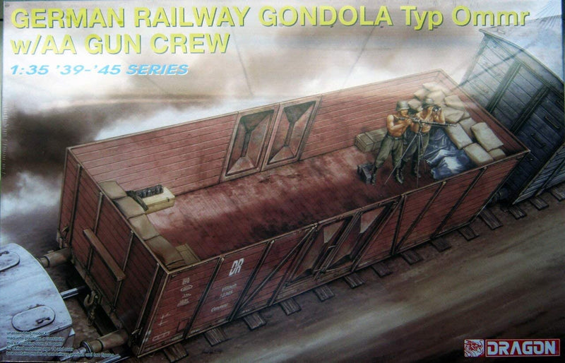 Railway Gondola Typ Omni w AA Gun 1/35 Scale Plastic Model Kit Dragon 6086