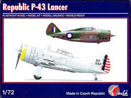 Republic P-43 Lancer Fighter 1/72 Scale Plastic Model Kit  Pavla Models 72061