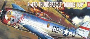 Republic P-47D Thunderbolt 1/72 Scale Plastic Model Kit Academy 2174