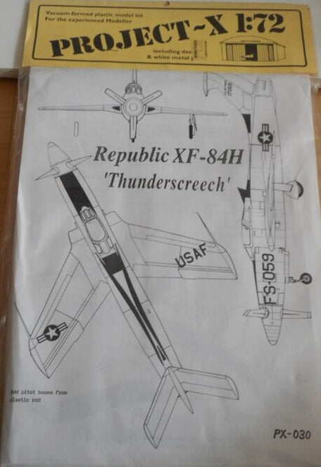 Republic XF-84H Thunderscreech Fightert 1/72 Scale Vacuform Plastic Model Kit Maintrack Models PK030