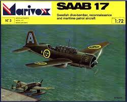 SAAB 17 Dive Bomber 1/72 Scale Plastic Model Kit Marivox 3