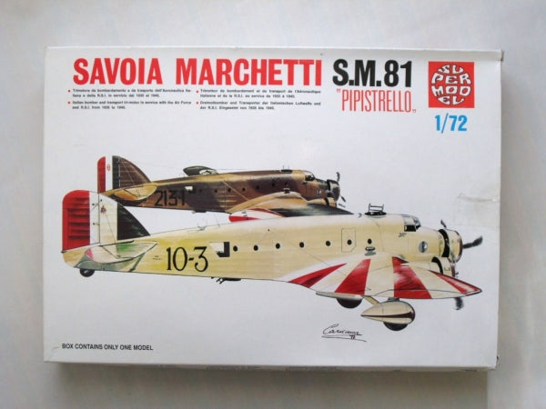 Savoia Marchetti SM.81 Pipistrello Bomber 1/72 Scale Plastic Model Kit Supermodel 10-008