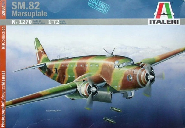 Savoia Marchetti SM.82 Marsupiale Bomber 1/72 Scale Plastic Model Kit Italeri 1270