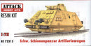 Schw. Schienenpanzer Artilleriewagen Railcar 1/72 Scale Resin Model Kit Attack Hobby RE72313