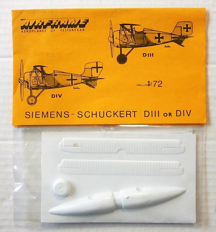 Siemens Schockert Dlll-DlV Fighter 1/72 Scale Plastic Vacuform Model Kit Airframe