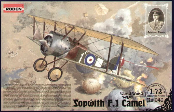 Sopwith F1 Camel Fighter 1/72 Scale Plastic Model Kit Roden 040