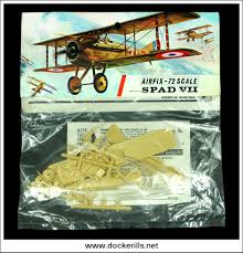 Spad SVll Biplane 1/72 Scale Plastic Model Kit Airfix 129