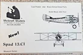 Spad S Xlll Biplane 1/72 Scale Plastic Model Kit Meikraft
