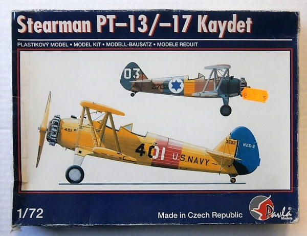 Stearman PT-13/-17 Kaydet Trainer 1/72 Scale Plastic Model Kit  Pavla Models 72042