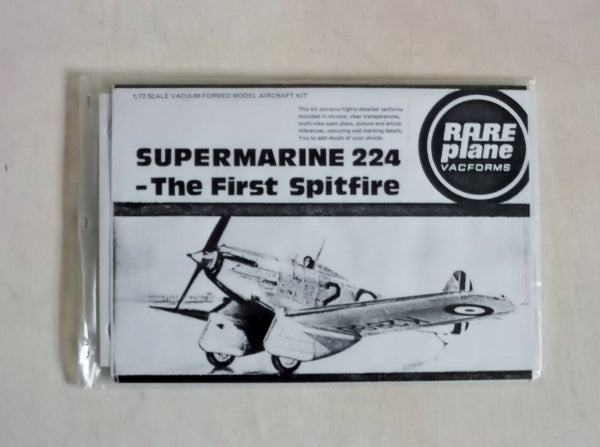 Supermarine 224 Fighter 1/72 Scale  Plastic Vacuform Model Kit Rareplanes