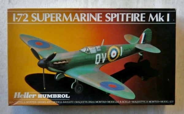 Supermarine Spitfire mk 1 Fighter 1/72 Scale Plastic Model Kit Heller 80280