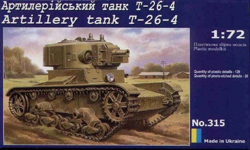 T-26-4 Tank 1/72 Scale Plastic Armoured Vehicle Model Kit UM Models 315