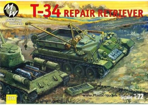 T-34-85 Retriever Vehicle  1/72 Scale Plastic Armoured Vehicle Model Kit Military Wheels 7211