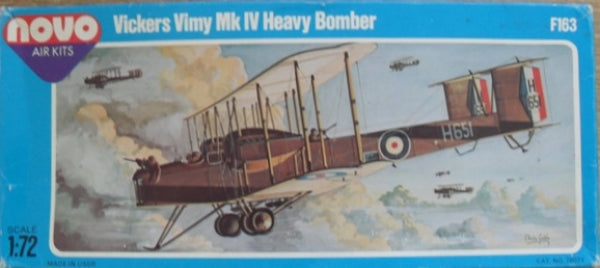 Vickers Vimy MklV Bopmber 1/72 Scale Plastic Model Kit Novi F163