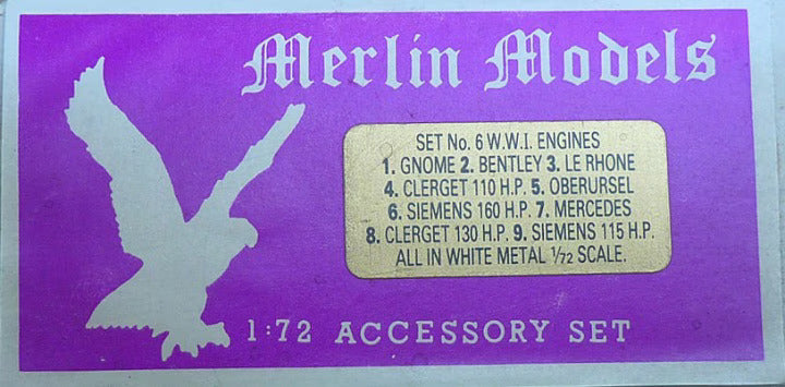 WW l Cast Metal Engine Set 1/72 Scale Detail Set Merlin Models 6