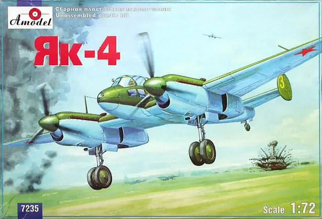 Yakovlev Yak-4 Bomber 1/72 Scale Plastic Model Kit Amodel 7235