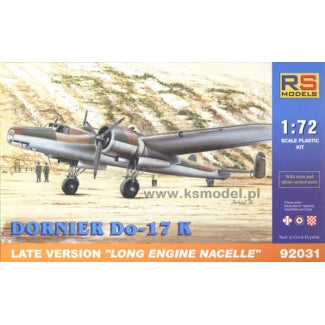 Dornier Do-17K  1/72 Scale Plastic Model Kit RS Models 92031