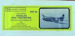 Douglas BTD-1  Destroyer 1/72 Scale Plastic Vacuform Model Kit  Esoteric NAF-38